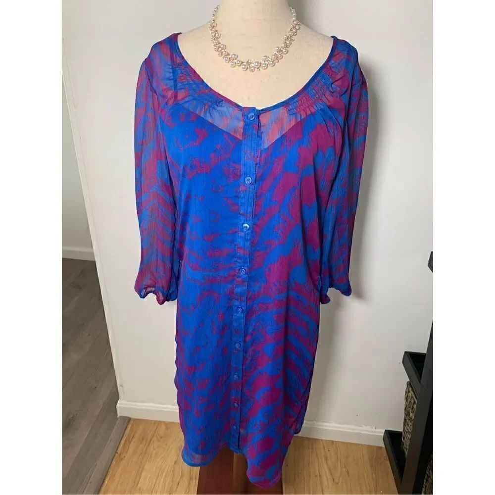 Express dress flowy size s pink and purple